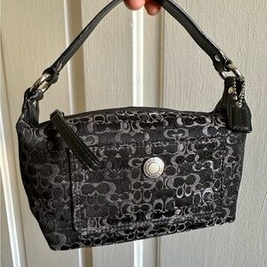 2007 Coach black & silver lurex mini bag
